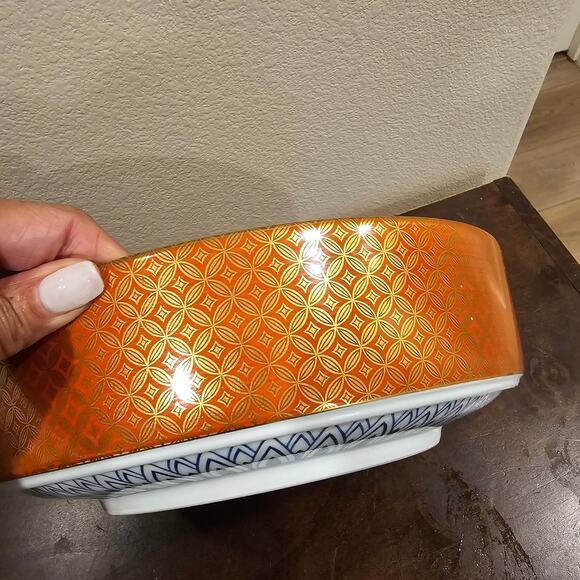 Vintage Toyo Shibata Porcelain Bowl with Gold Trim - Picture 5 of 7